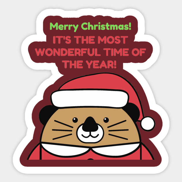 Merry Christmas Santa Bear Sticker by Christamas Clothing